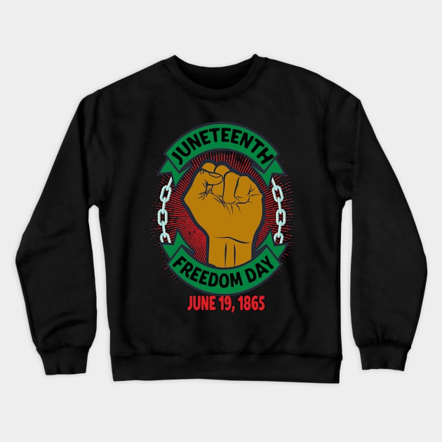 Juneteenth Day Pan African Colors Black History Fist Edit View Crewneck Sweatshirt by Kdeal12